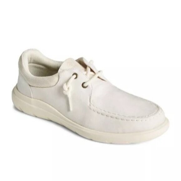 Sperry Women's Captain's Moc Chambray Loafer Sneakers‎ Ivory Slip On 9 - Picture 1 of 10